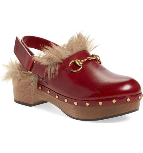 gucci with the fur|Gucci clogs for women.